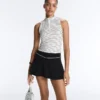 Striped Half-Zip Sleeveless T-Shirt Striped Half-Zip Sleeveless T-Shirt