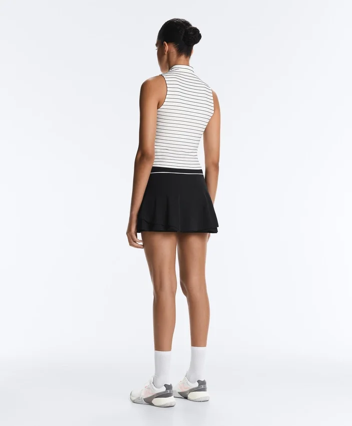 Striped Half-Zip Sleeveless T-Shirt Striped Half-Zip Sleeveless T-Shirt