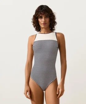 Striped Halter Swimsuit