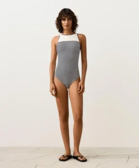 Striped Halter Swimsuit