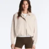 Striped Jacket with Puffed Hem