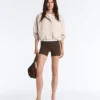 Striped Jacket with Puffed Hem