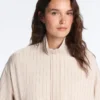 Striped Jacket with Puffed Hem