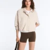 Striped Jacket with Puffed Hem