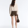 Striped Jacket with Puffed Hem