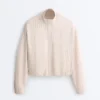 Striped Jacket with Puffed Hem