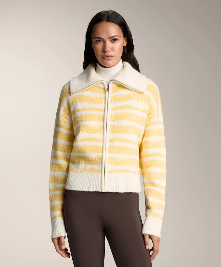 Striped Jacquard Knit Jacket Striped Jacquard Knit Jacket