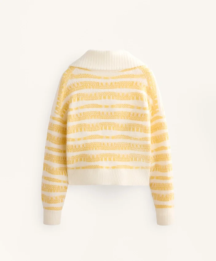 Striped Jacquard Knit Jacket Striped Jacquard Knit Jacket
