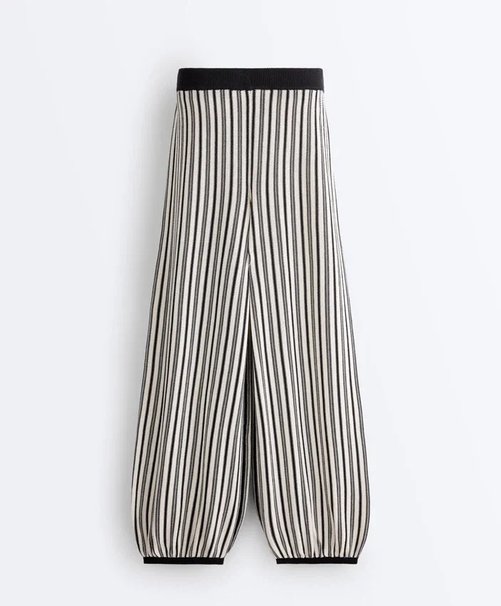 Striped Knit Bloomer Trousers Striped Knit Bloomer Trousers