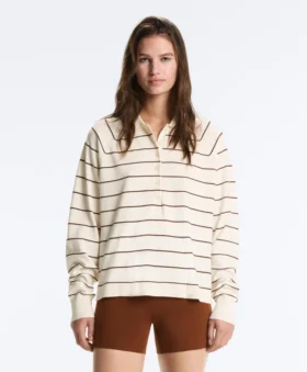 Striped Long-Sleeve Polo Shirt