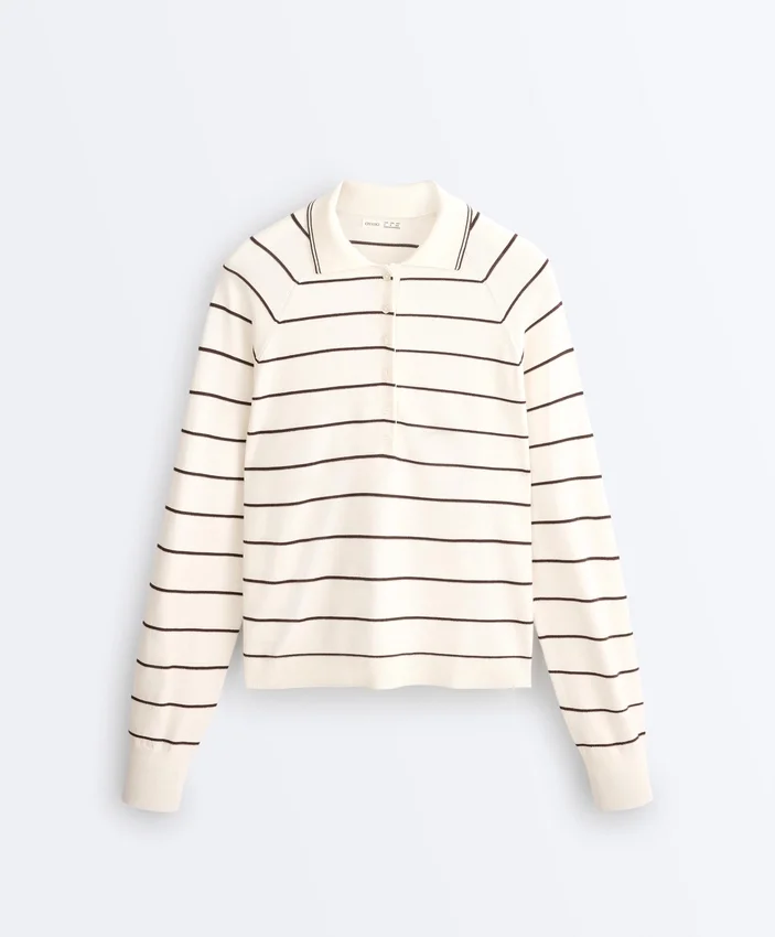 Striped Long-Sleeve Polo Shirt Striped Long-Sleeve Polo Shirt