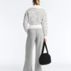 Striped Rib Neck Jacket with Cotton Striped Rib Neck Jacket with Cotton