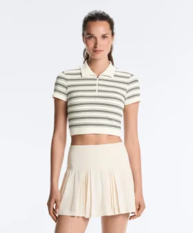 Striped Seamless Short-Sleeved Polo Shirt