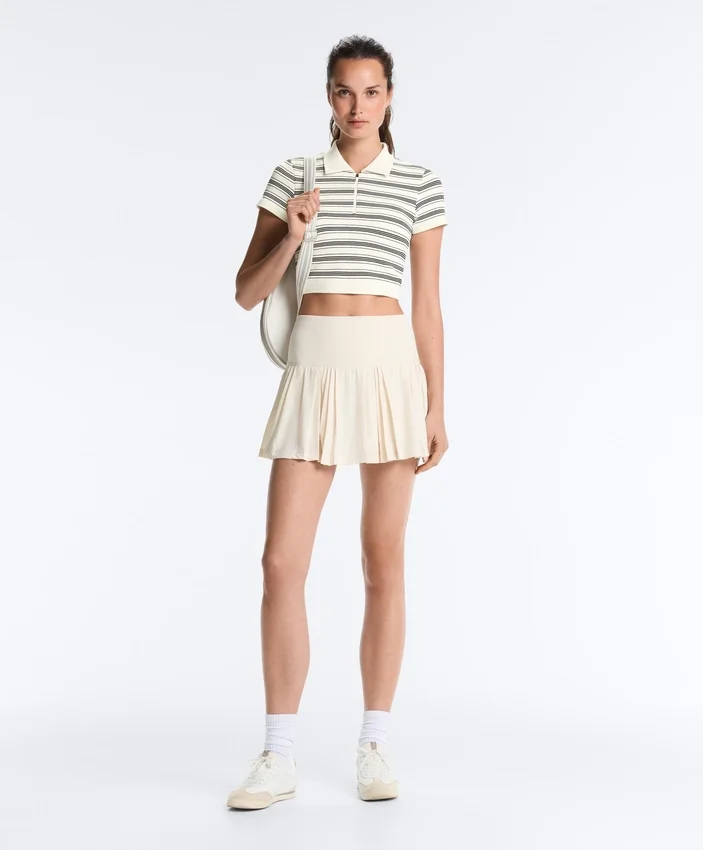 Striped Seamless Short-Sleeved Polo Shirt Striped Seamless Short-Sleeved Polo Shirt