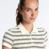 Striped Seamless Short-Sleeved Polo Shirt Striped Seamless Short-Sleeved Polo Shirt