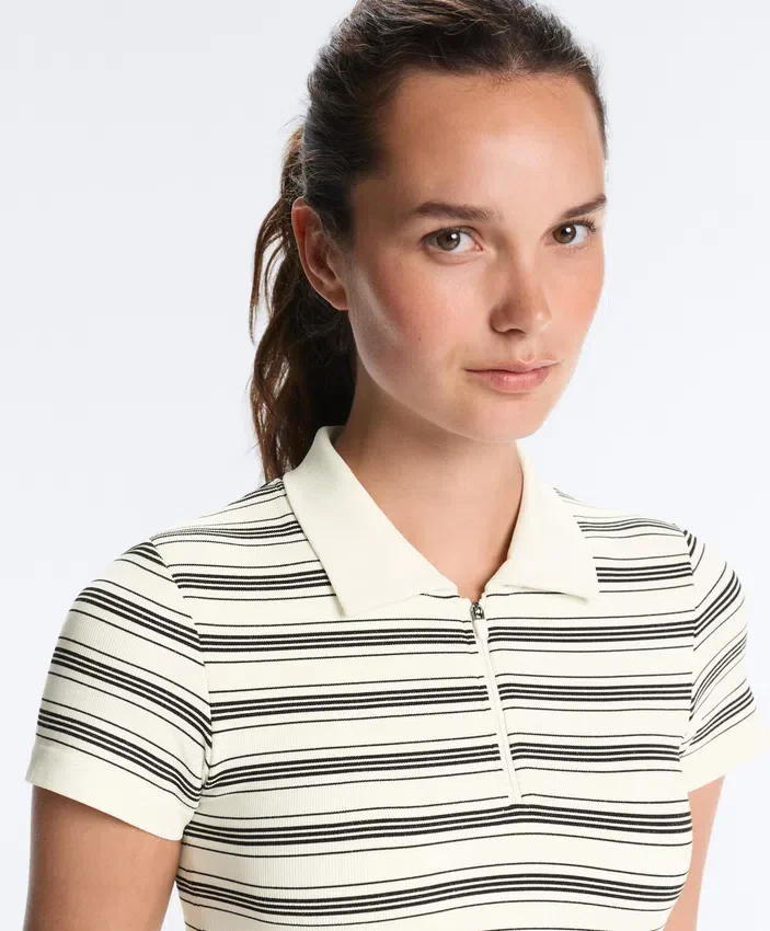 Striped Seamless Short-Sleeved Polo Shirt Striped Seamless Short-Sleeved Polo Shirt