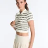 Striped Seamless Short-Sleeved Polo Shirt Striped Seamless Short-Sleeved Polo Shirt
