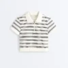 Striped Seamless Short-Sleeved Polo Shirt Striped Seamless Short-Sleeved Polo Shirt