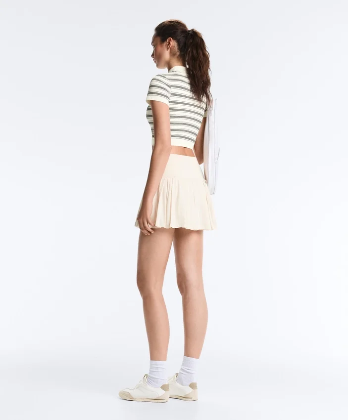 Striped Seamless Short-Sleeved Polo Shirt Striped Seamless Short-Sleeved Polo Shirt