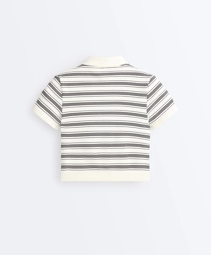 Striped Seamless Short-Sleeved Polo Shirt Striped Seamless Short-Sleeved Polo Shirt