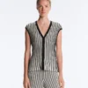 Striped Sleeveless V-Neck Knit Jumper Striped Sleeveless V-Neck Knit Jumper