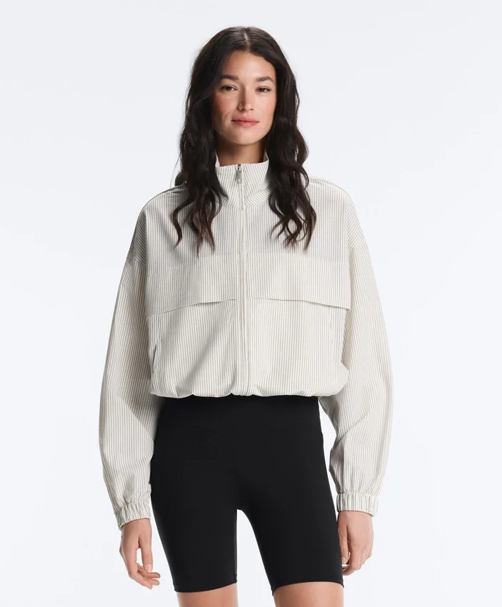 Striped Stretch Overlay Jacket Striped Stretch Overlay Jacket