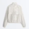 Striped Stretch Overlay Jacket Striped Stretch Overlay Jacket