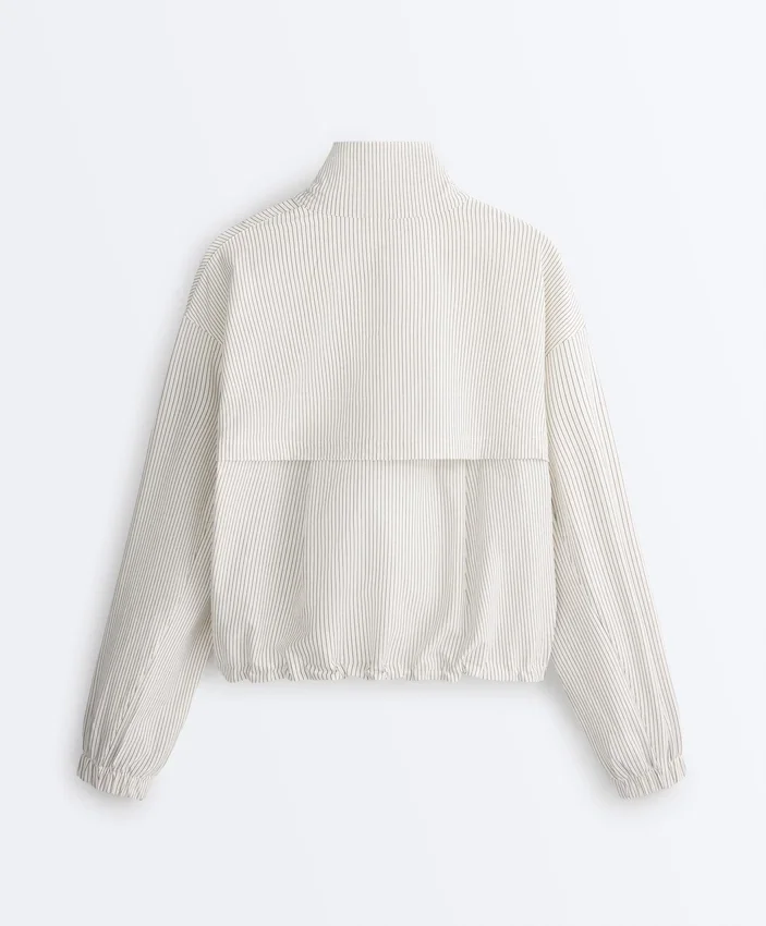 Striped Stretch Overlay Jacket Striped Stretch Overlay Jacket