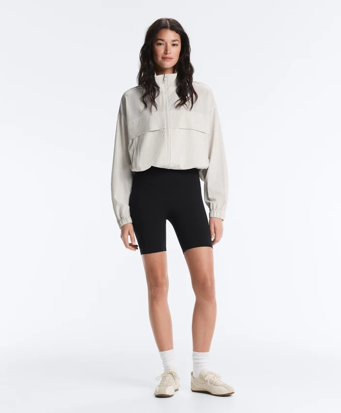 Striped Stretch Overlay Jacket Striped Stretch Overlay Jacket
