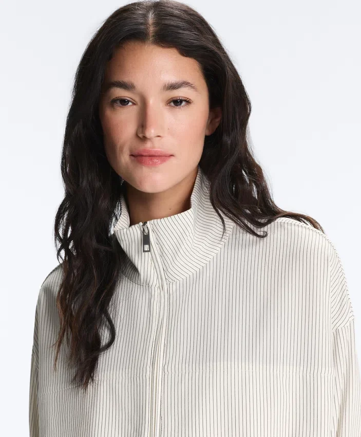 Striped Stretch Overlay Jacket Striped Stretch Overlay Jacket