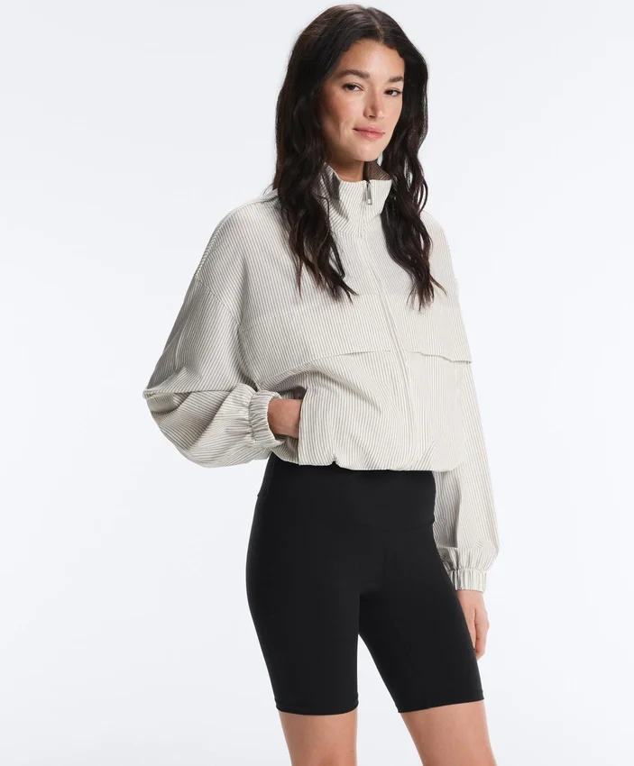 Striped Stretch Overlay Jacket Striped Stretch Overlay Jacket