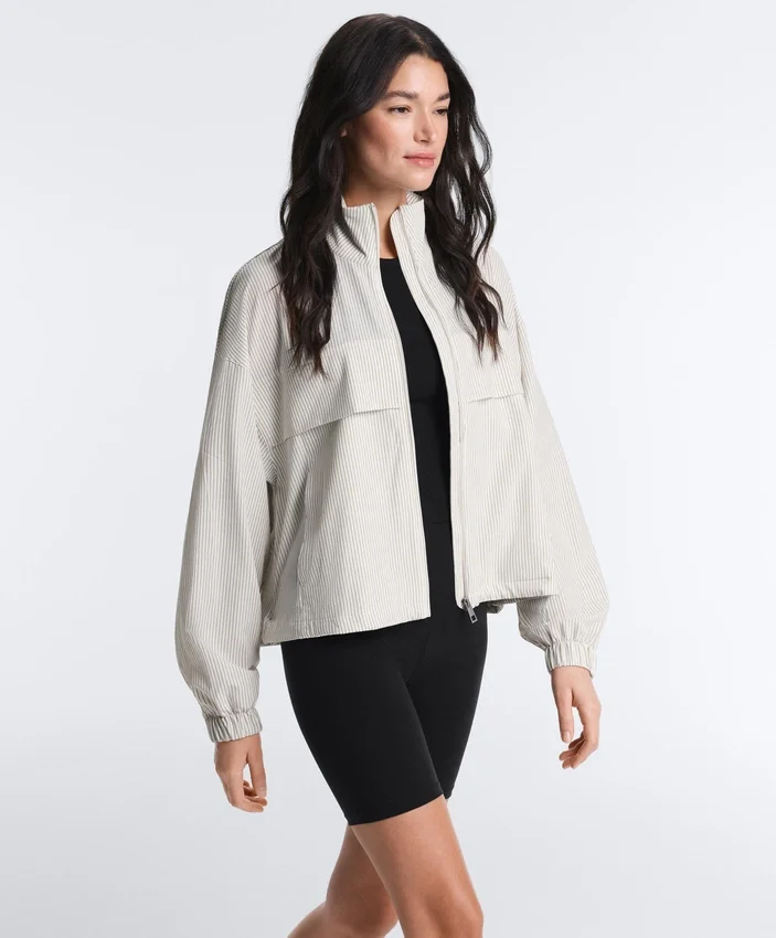 Striped Stretch Overlay Jacket Striped Stretch Overlay Jacket