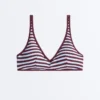 Striped Textured Halter Bikini Top Striped Textured Halter Bikini Top