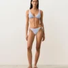 Striped Textured Triangle Halter Bikini Top Striped Textured Triangle Halter Bikini Top