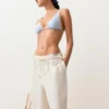 Striped Textured Triangle Halter Bikini Top Striped Textured Triangle Halter Bikini Top