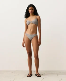 Striped U-Cut Medium-Coverage Bikini Briefs