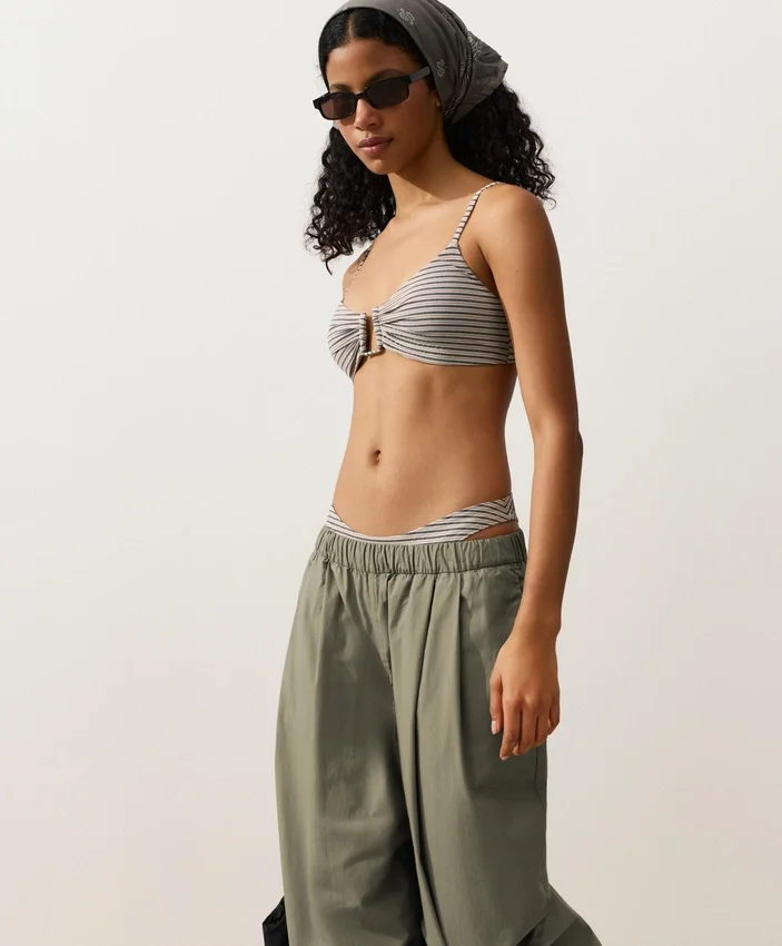 Striped U-Cut Medium-Coverage Bikini Briefs Striped U-Cut Medium-Coverage Bikini Briefs