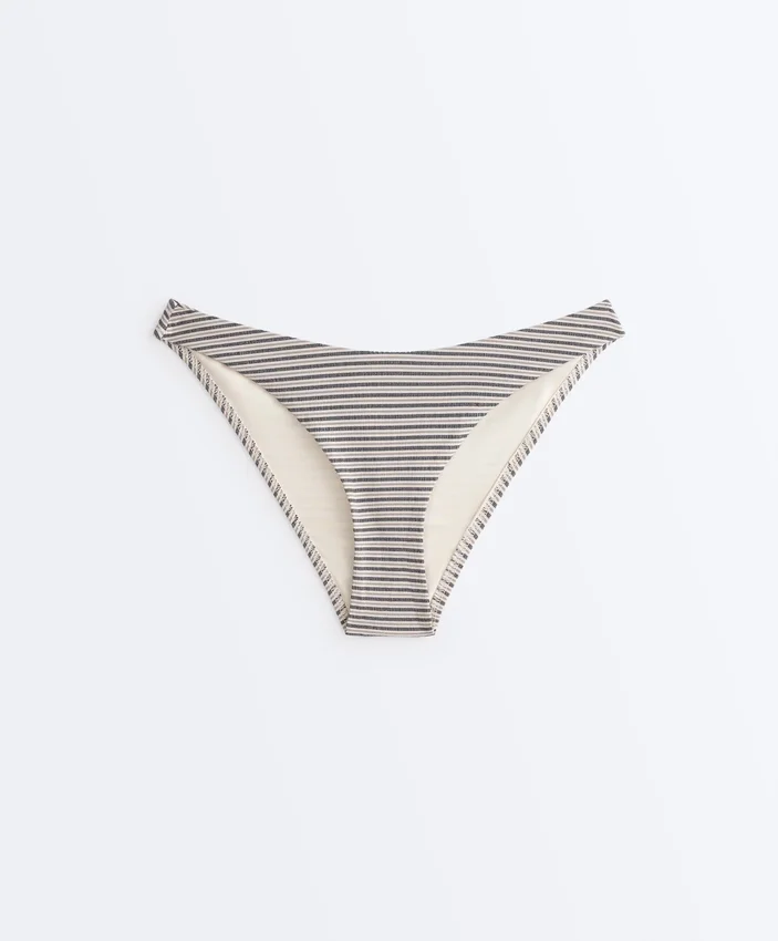 Striped U-Cut Medium-Coverage Bikini Briefs Striped U-Cut Medium-Coverage Bikini Briefs