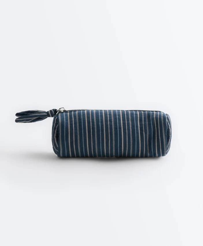 Striped Wash Bag with Knot Striped Wash Bag with Knot