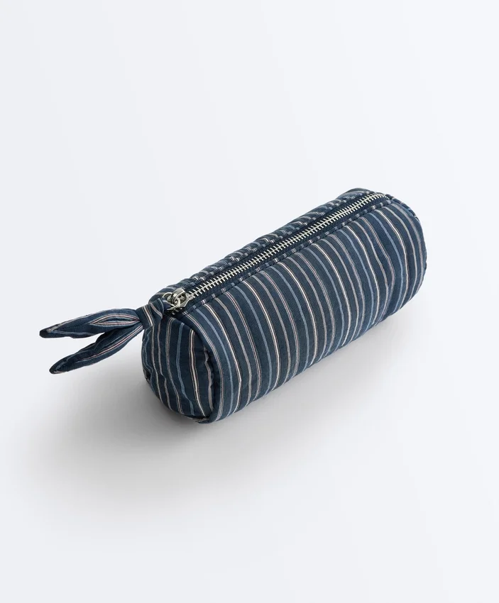 Striped Wash Bag with Knot Striped Wash Bag with Knot