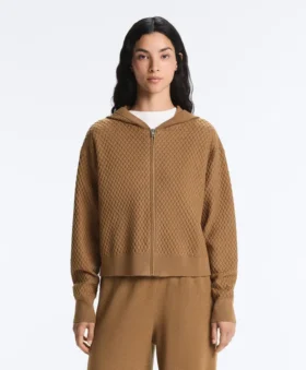 Structured Knit Hooded Jacket