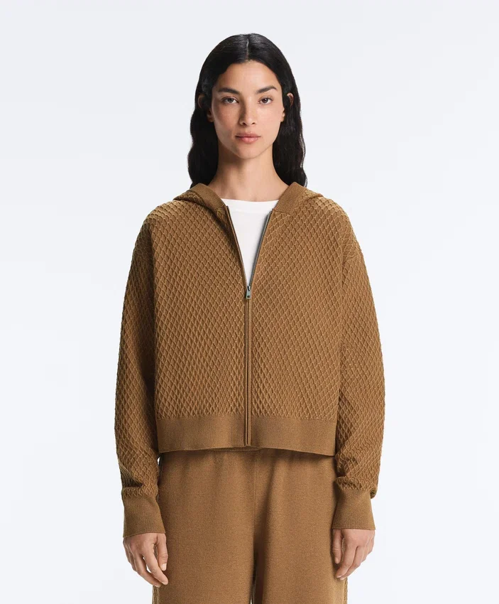 Structured Knit Hooded Jacket Structured Knit Hooded Jacket