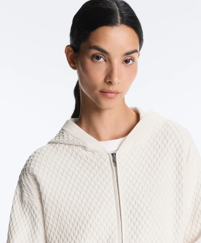 Structured Knit Hooded Jacket Structured Knit Hooded Jacket