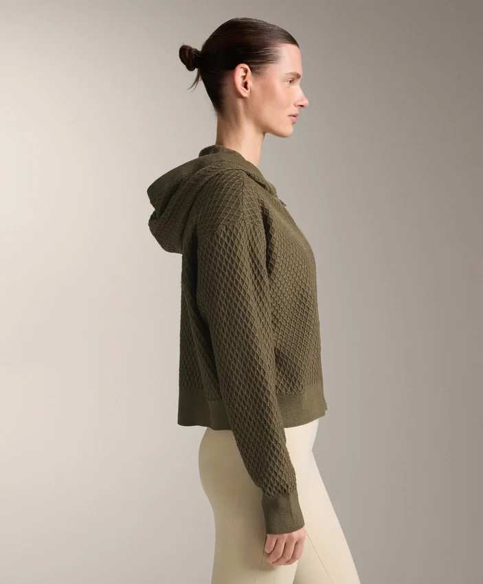 Structured Knit Hooded Jacket Structured Knit Hooded Jacket