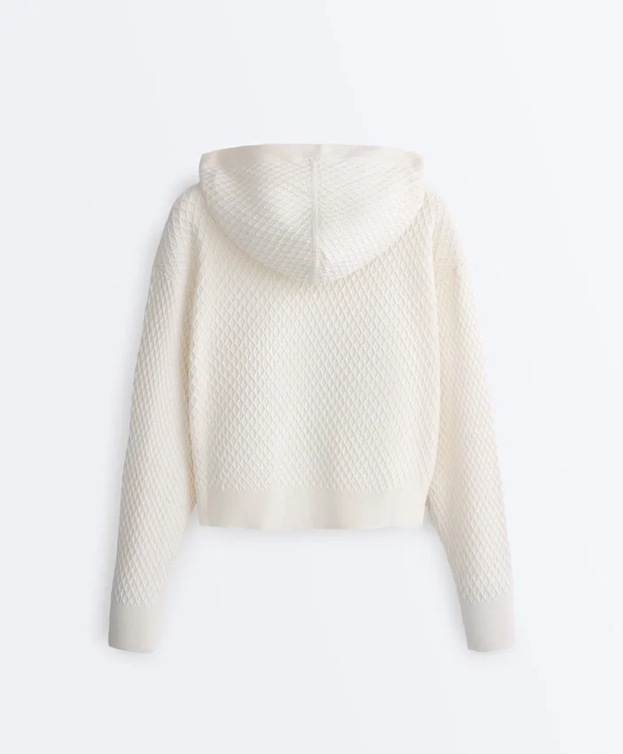 Structured Knit Hooded Jacket Structured Knit Hooded Jacket
