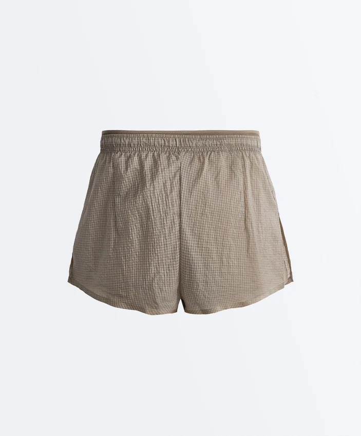 Technical 2-in-1 Checked Mid-Rise Shorts Technical 2-in-1 Checked Mid-Rise Shorts