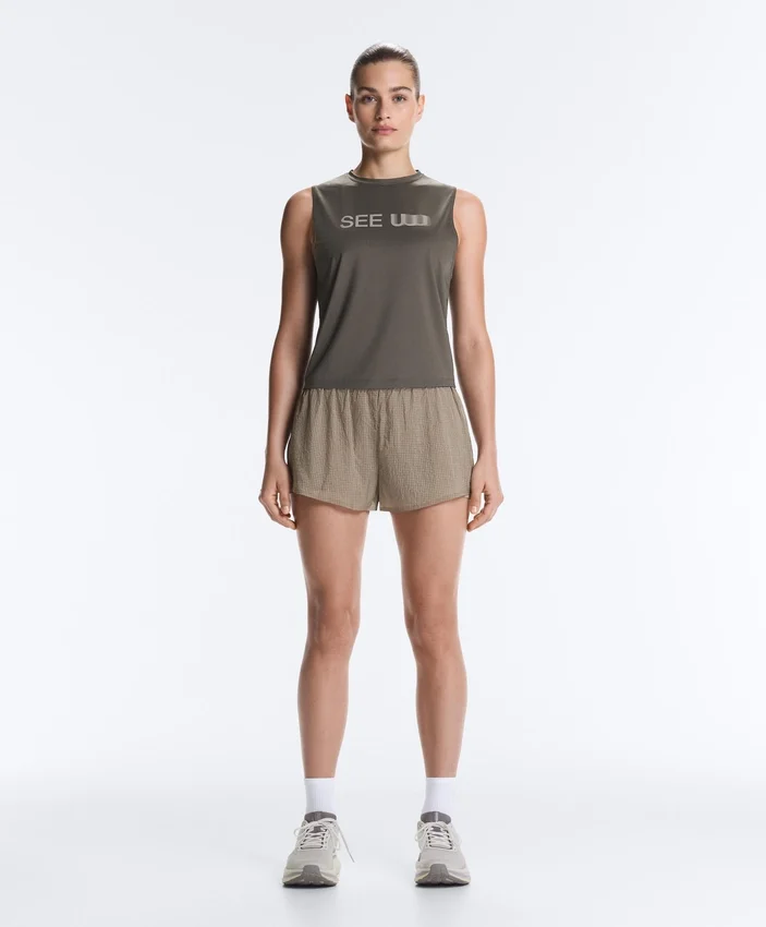 Technical Sleeveless T-Shirt with Text Technical Sleeveless T-Shirt with Text