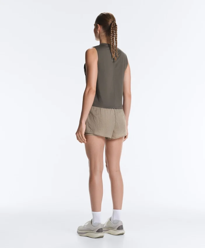 Technical Sleeveless T-Shirt with Text Technical Sleeveless T-Shirt with Text