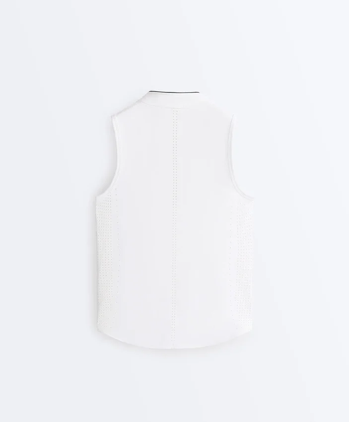 Technical Sleeveless T-Shirt with Half Zip Technical Sleeveless T-Shirt with Half Zip
