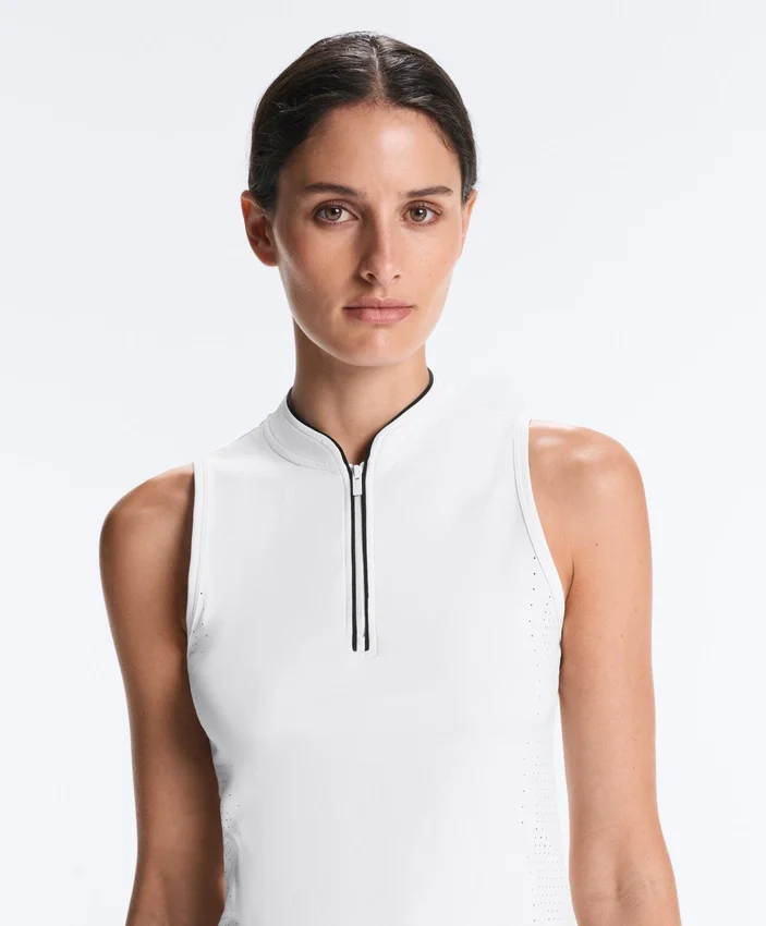 Technical Sleeveless T-Shirt with Half Zip Technical Sleeveless T-Shirt with Half Zip